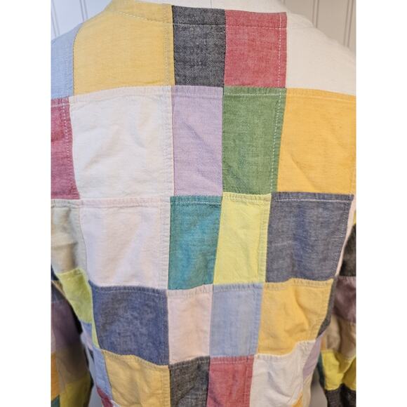 Orvis Madras Pathwork Bomber Cardigan Jacket Women's Size 6 Vintage Colorful - Picture 5 of 9